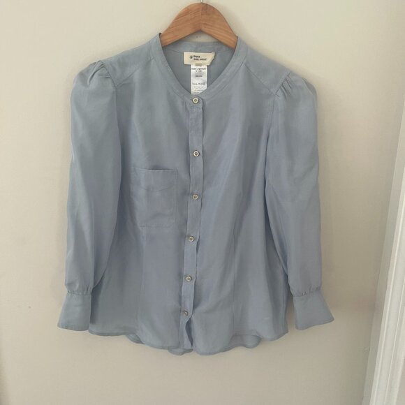 Isabel Marant Etiole Size 2 100% silk button down pale blue top - Picture 1 of 5